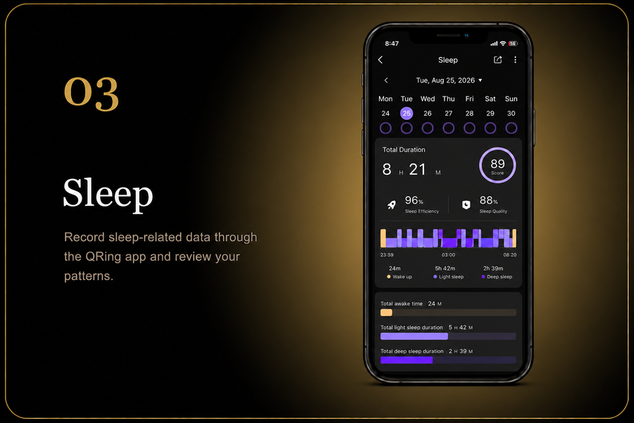 Alovo Sleep tracking screen